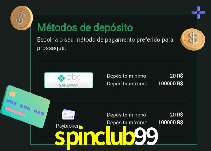 O cassino spinclub99 oferece uma grande variedade de métodos de pagamento